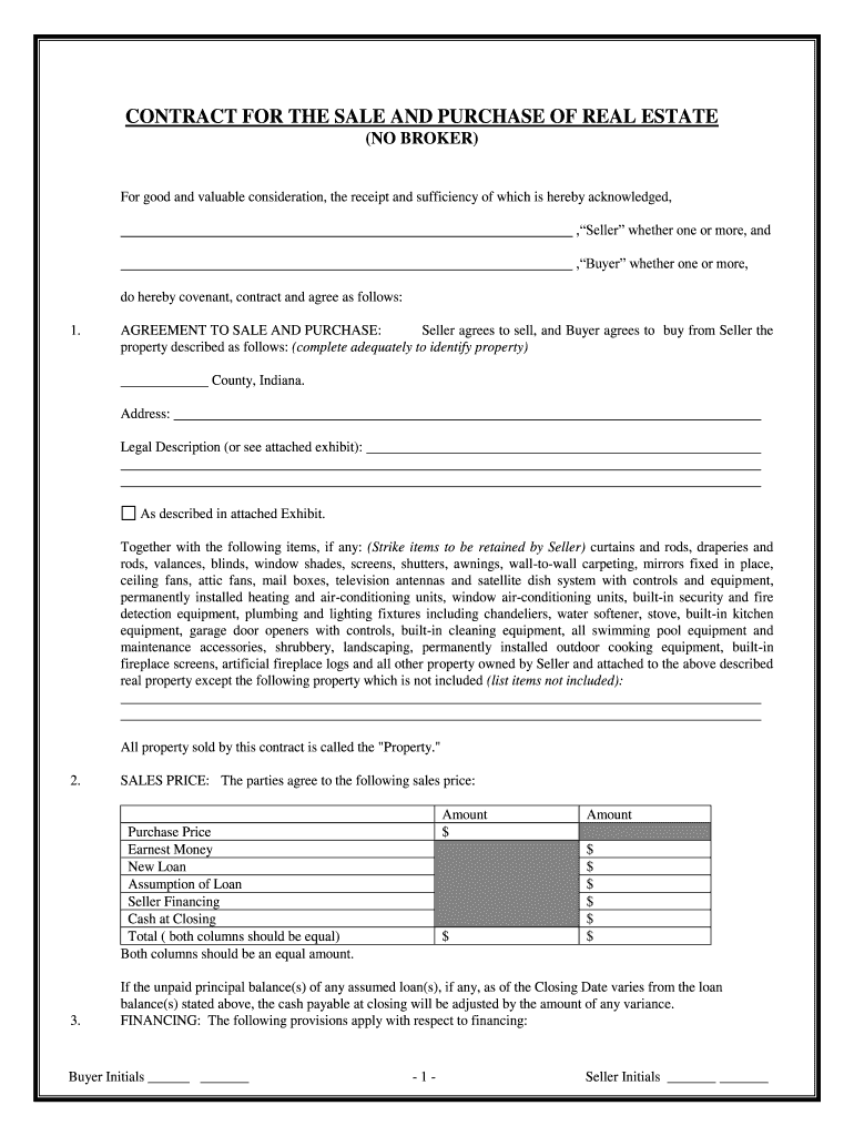 Indiana Agreement PDF  Form