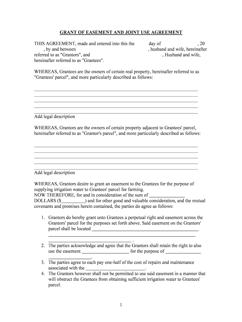 Grant of Easement  Form