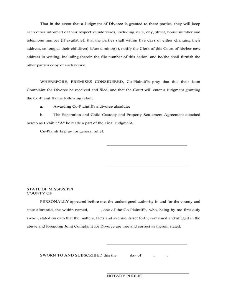 Joint Complaint  Form