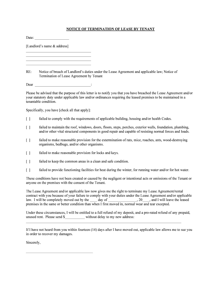 Tenant Landlord Form