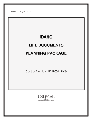 Control Number ID P001 PKG  Form