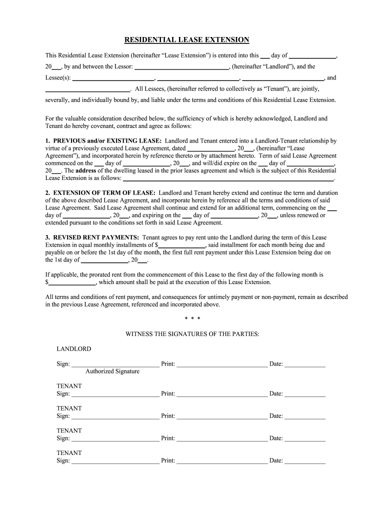 Fill and Sign the Extended Pursuant to the Conditions Set Forth in Said Lease Agreement Form