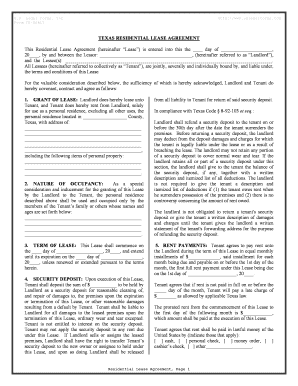 Rental Lease Agreement Texas PDF Filler Form Fill Out