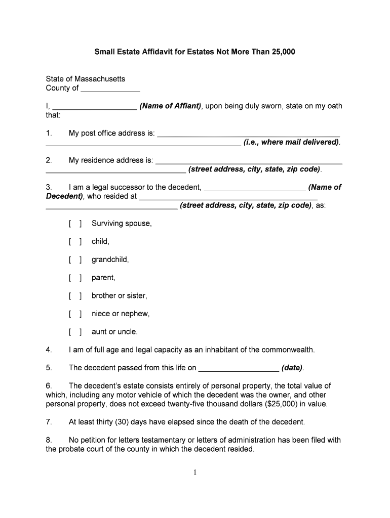 Massachusetts Estate  Form