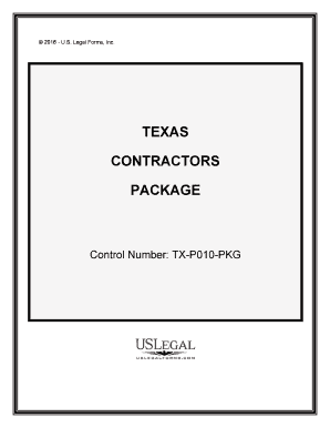 Control Number TX P010 PKG  Form