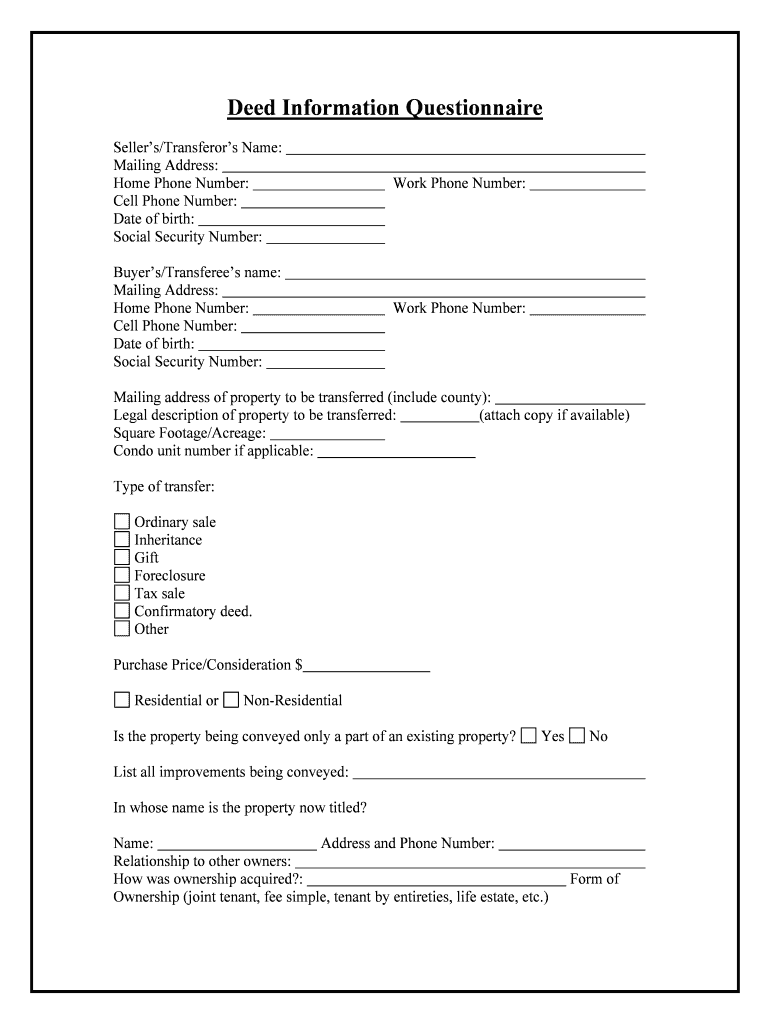 Deed Transfer  Form