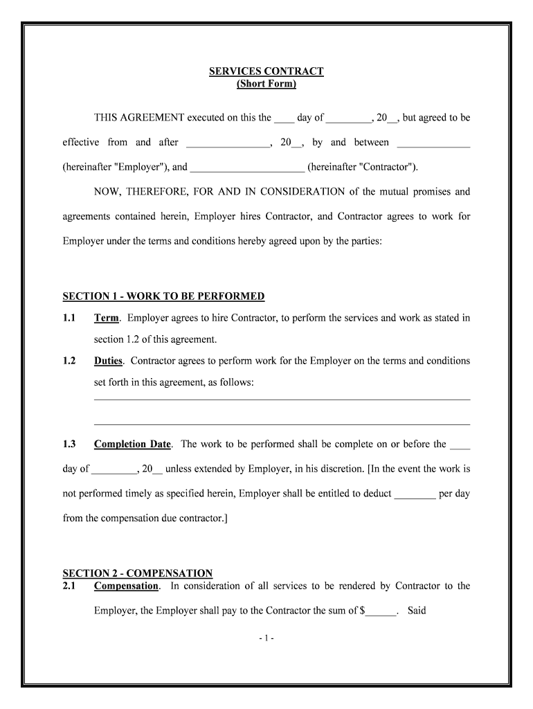 Service Contract  Form