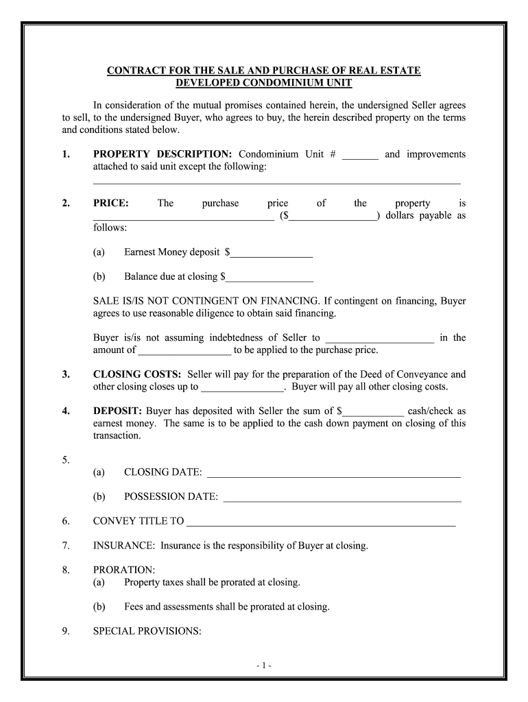 Purchase Agreement Legal Forms