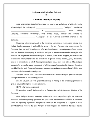 Llc Transfer of Ownership Form