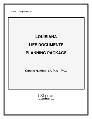 Control Number LA P001 PKG  Form