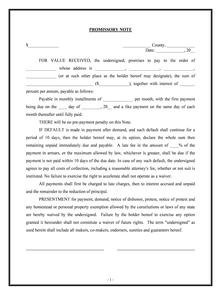 Promissory  Form