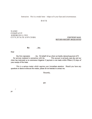 Fill and Sign the Demand Letter Sample Form