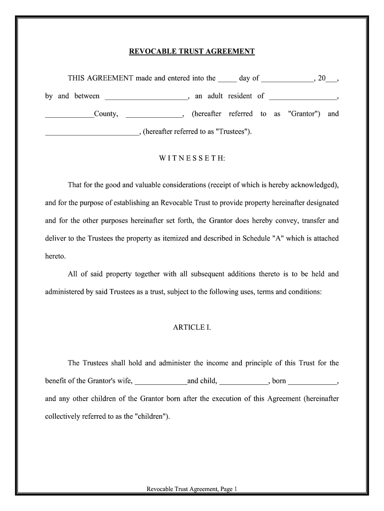 THIS AGREEMENT Made and Entered into the Day of , 20,  Form