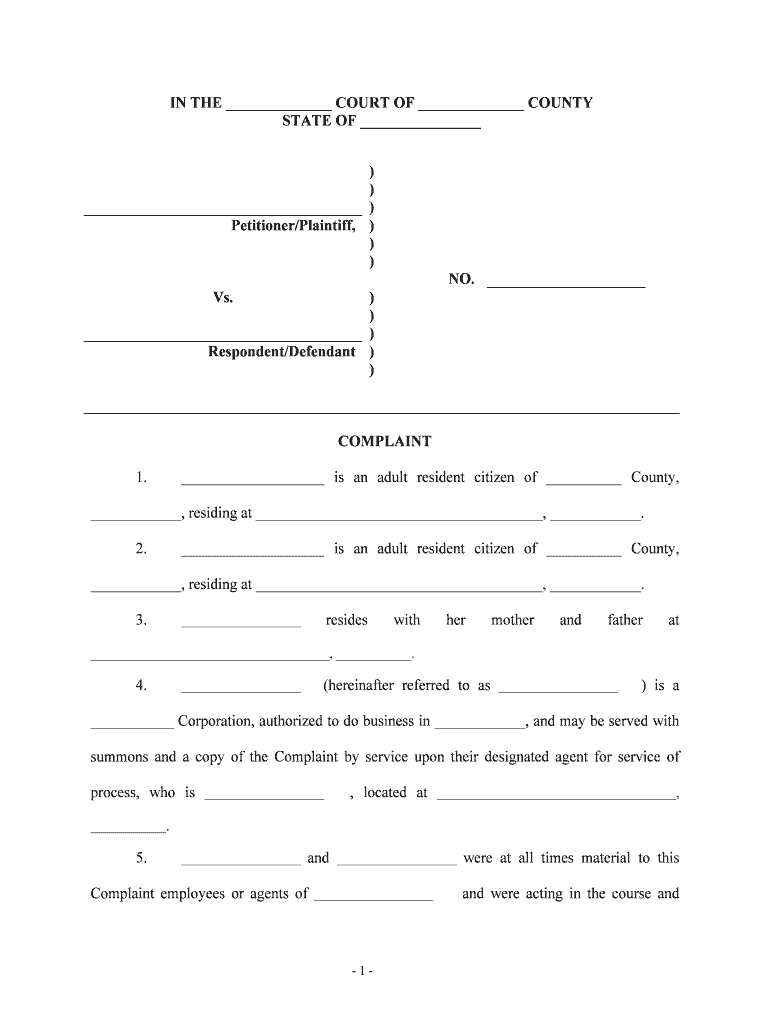 Negligence  Form