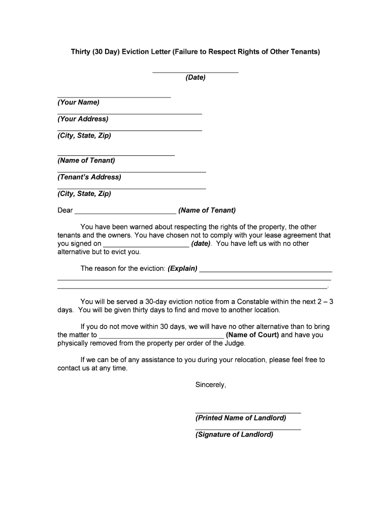 Vacate Letter  Form