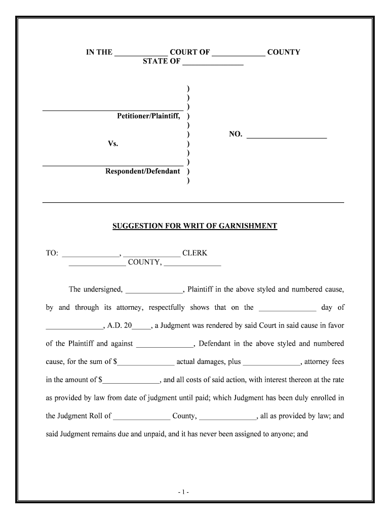 Garnishment  Form