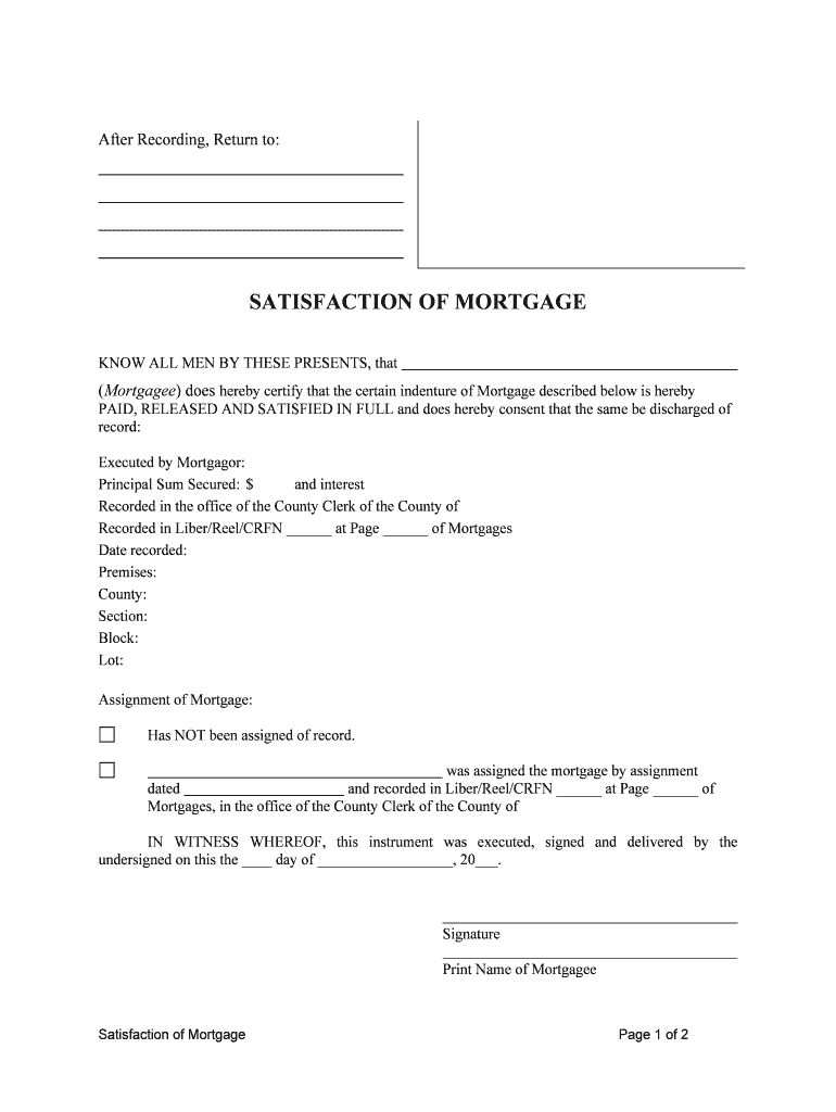 New Jersey Mortgage Form