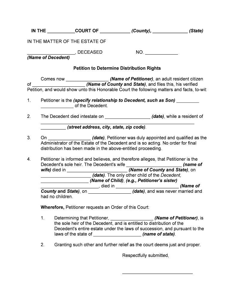 Distribution Assets  Form