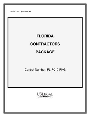 Control Number FL P010 PKG  Form