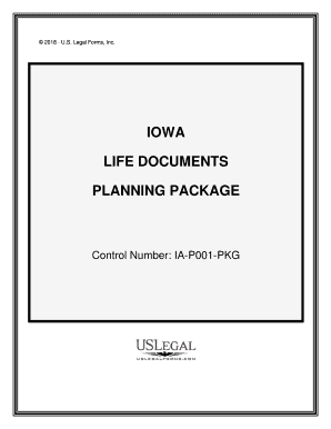 Control Number IA P001 PKG  Form