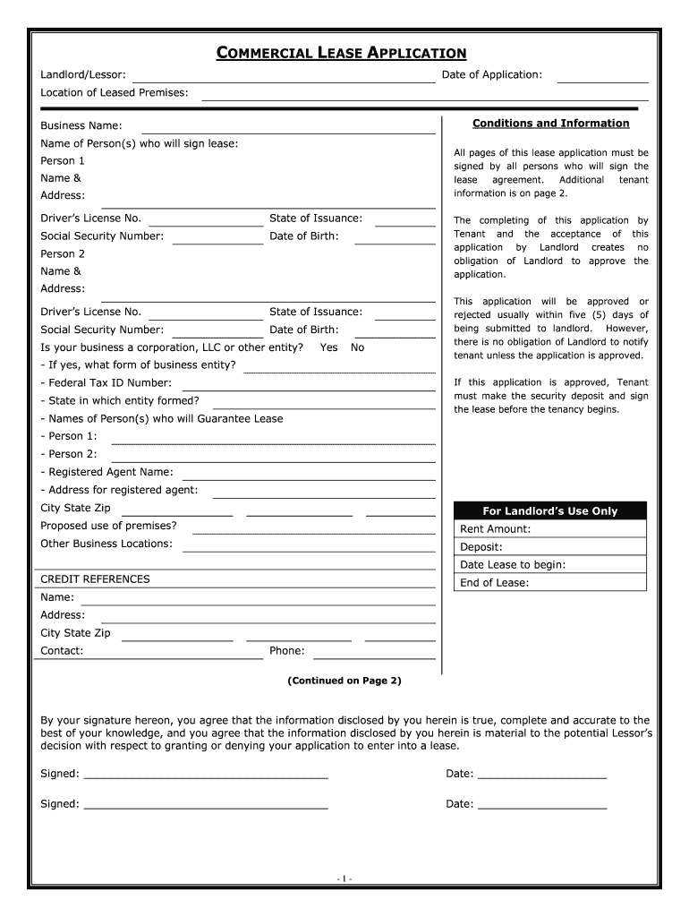 Fill and Sign the Commercial Lease Application Form Ca 827alt