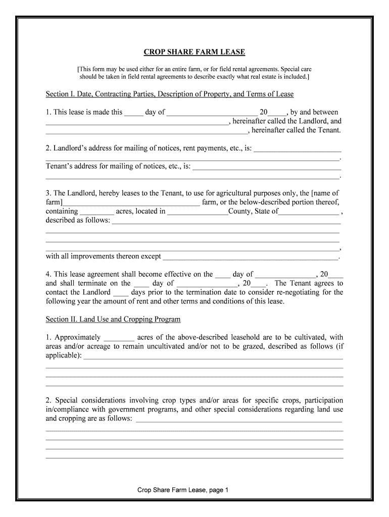Share Lease  Form