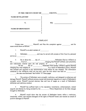 complaint ejectment defendant signnow pdffiller plaintiff florid