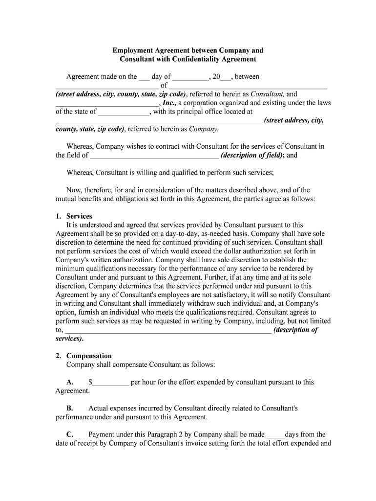 Employment Agreement Form