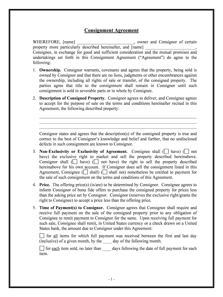 Consignment Form