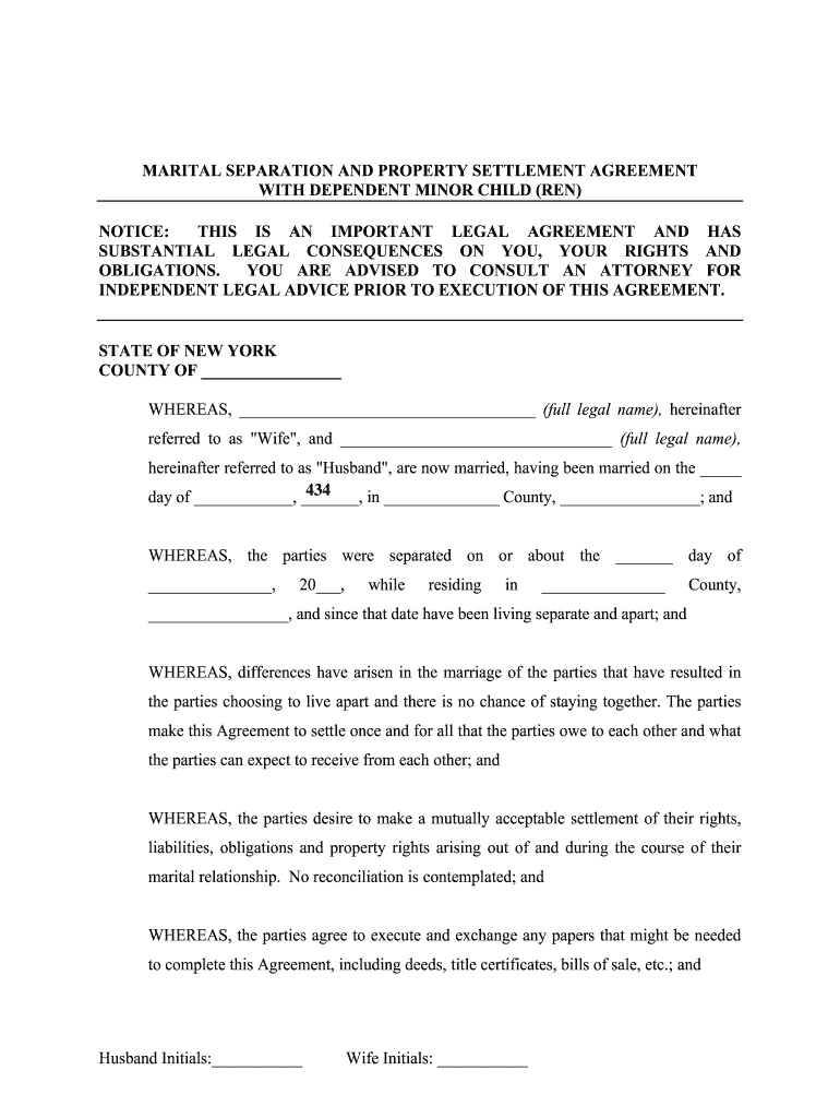 Settlement Minor Child  Form