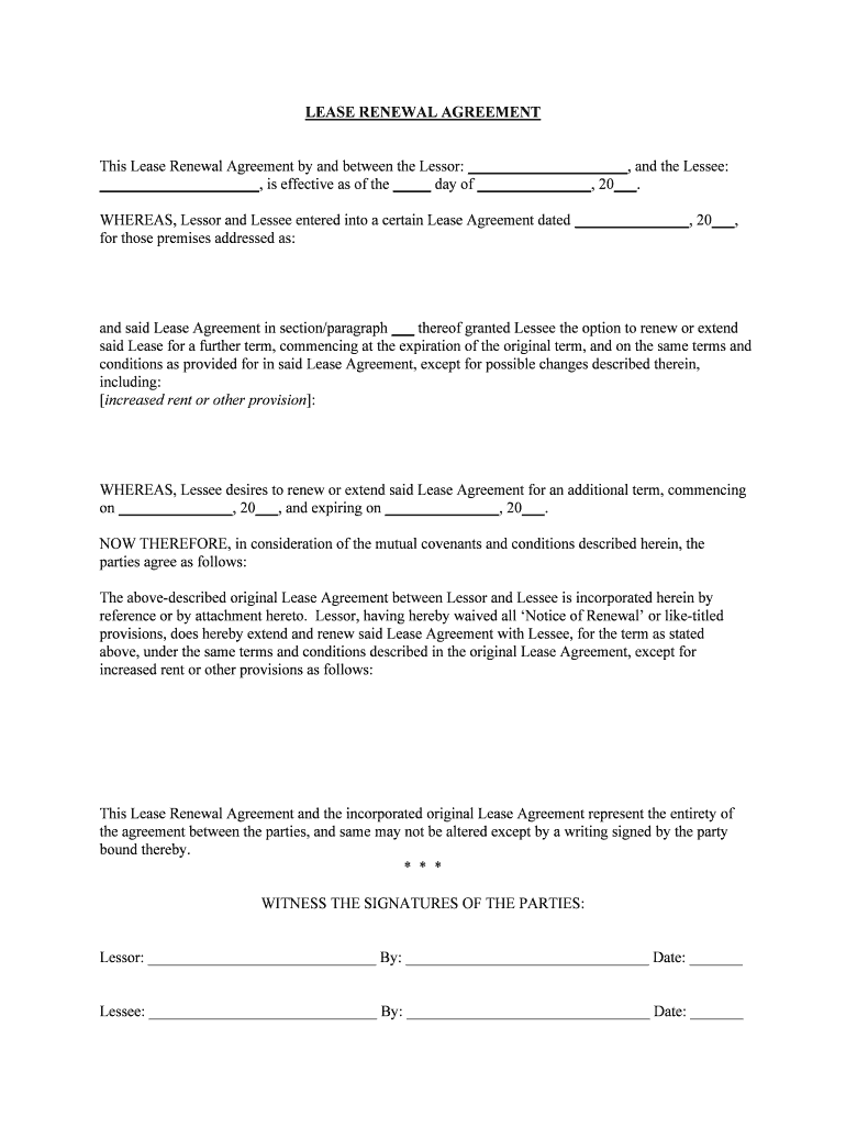 Lease Agreement Form