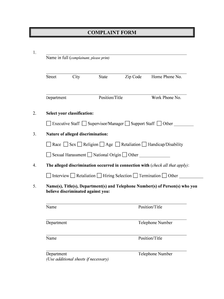 Discrimination  Form