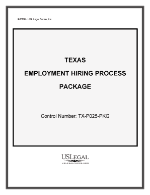 Control Number TX P025 PKG  Form