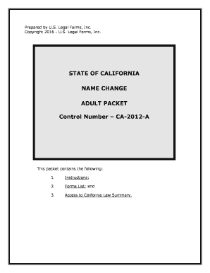 California Minor Name Change California Name Change  Form