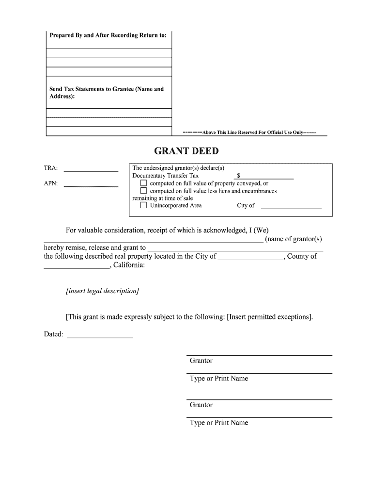 Grant Deed Form
