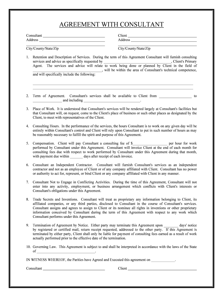 Consulting Agreement TemplatePDF &amp;amp; Word SampleFormSwift