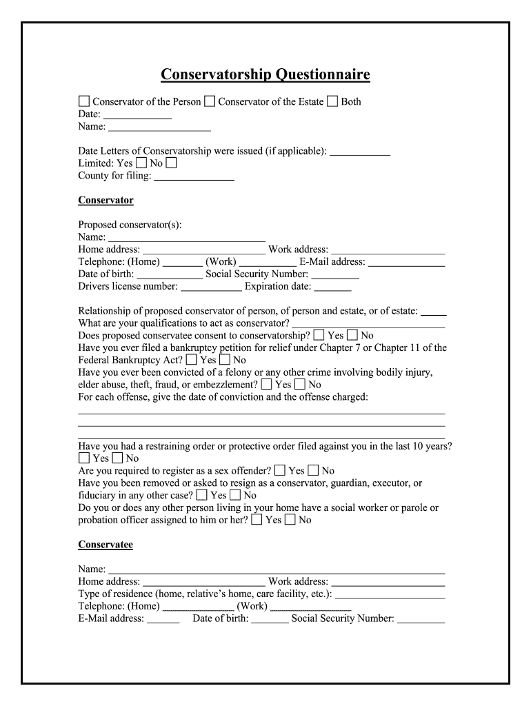 Fill and Sign the Limited Conservatorships the Superior Court of California County of Form