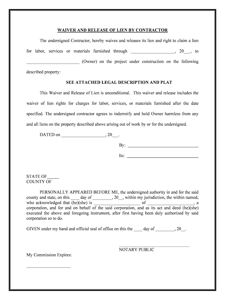 Lien Waiver  Form