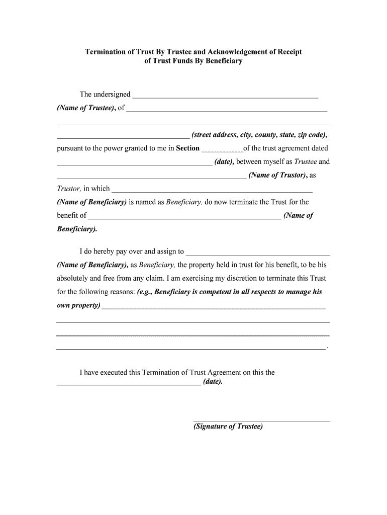 Trust Trustee Form