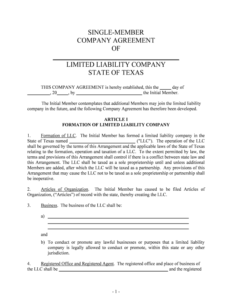 Limited Liability Company  Form