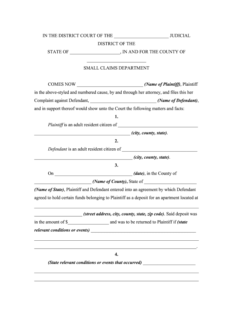 Small Claims Court  State of Maine Judicial Branch  Form