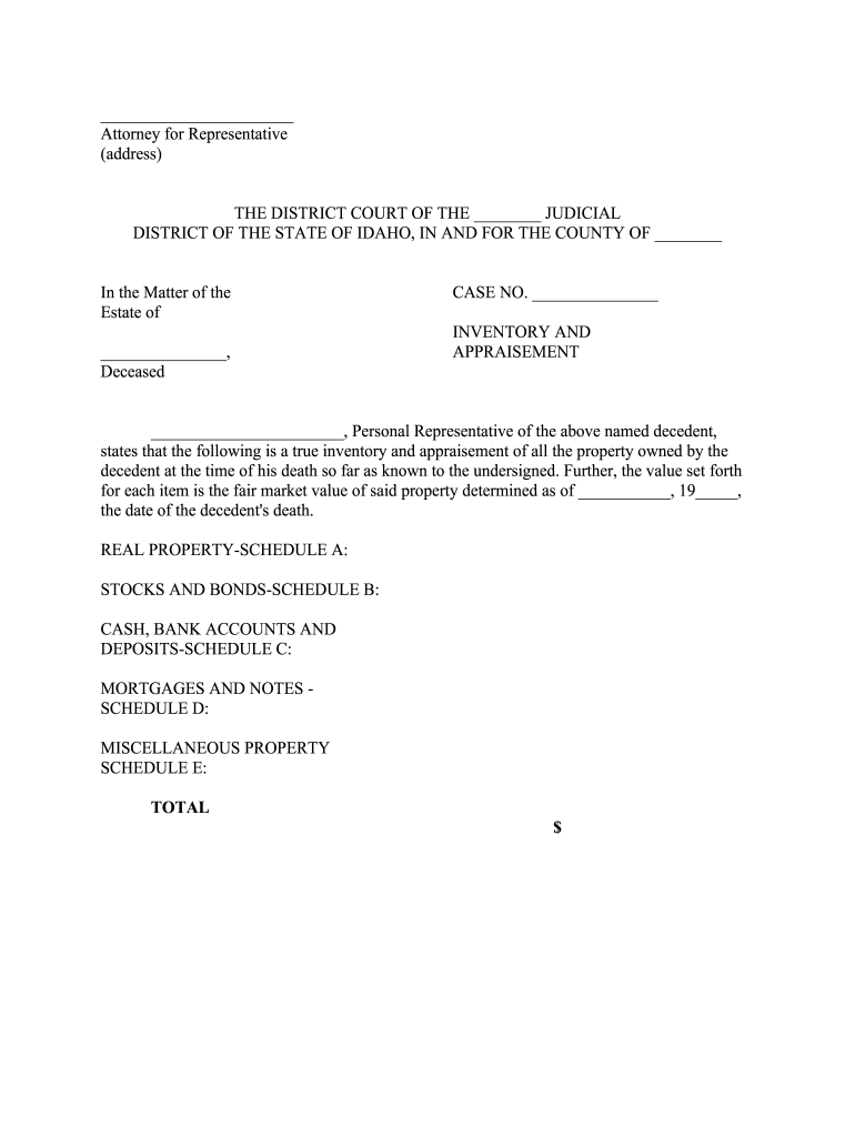 In The District Court Of The Judicial District Of The State Of Idaho