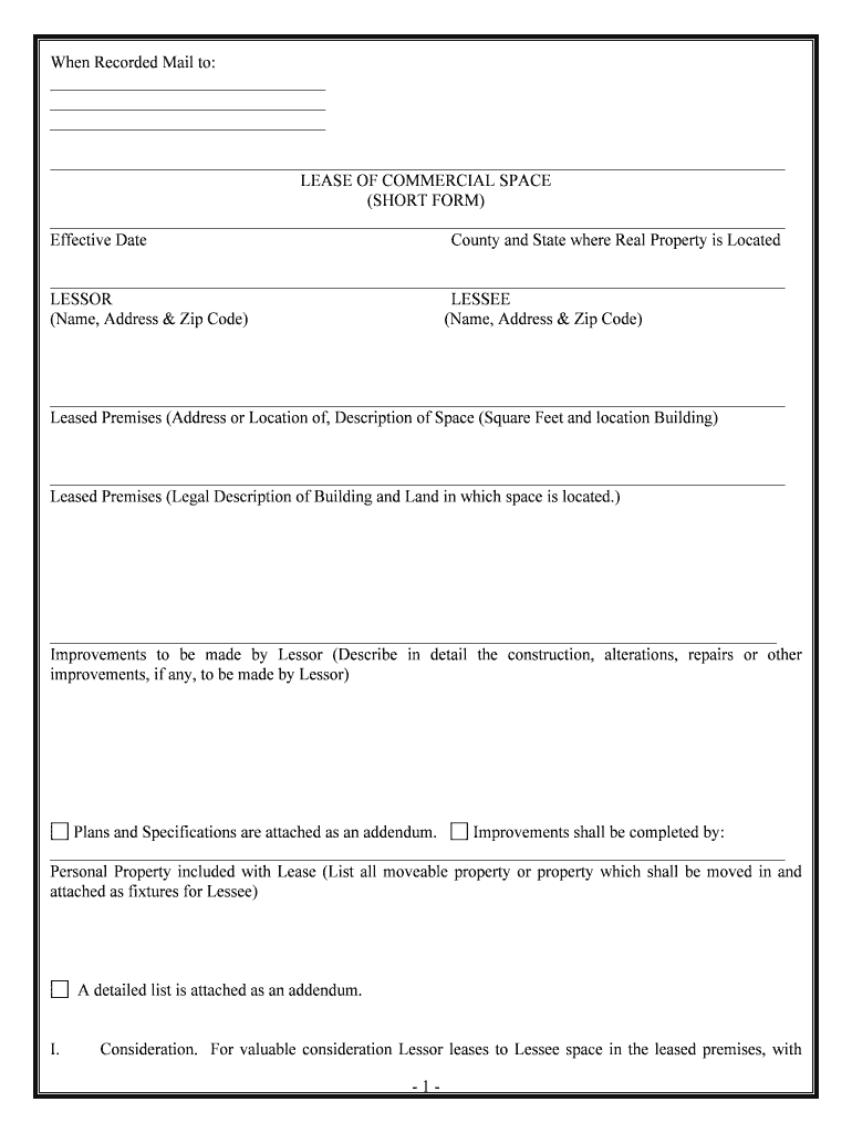 Commercial Lease Form