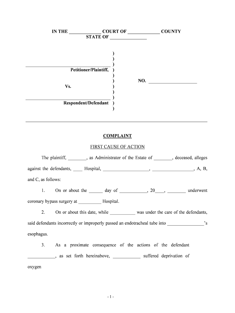 Personal Injury Medical  Form