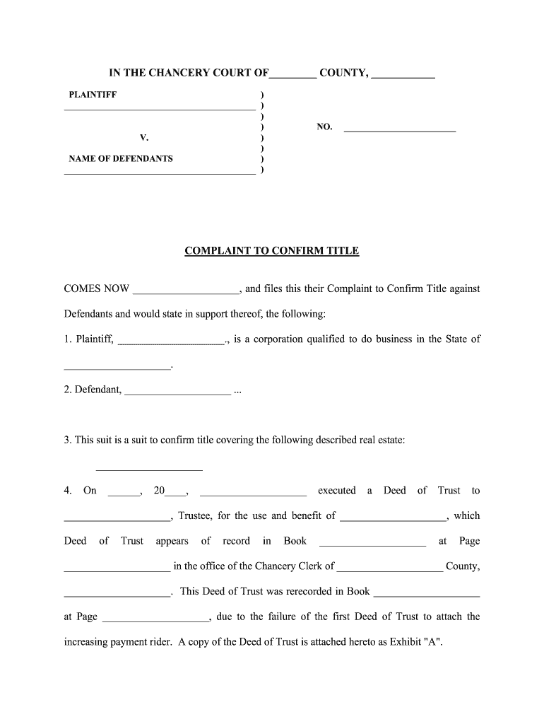 Mississippi Code Title 11 Civil Practice and Procedure11 17 1  Form
