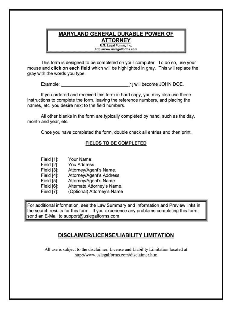 Power Attorney Finances  Form