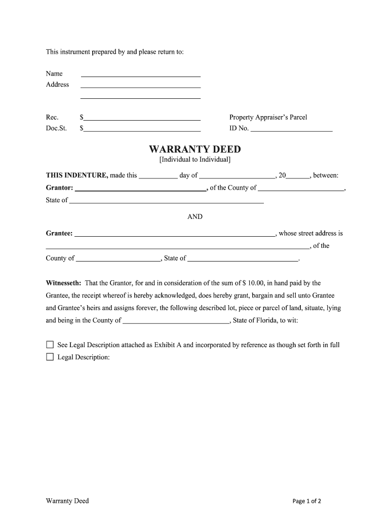 Warranty Deed Form