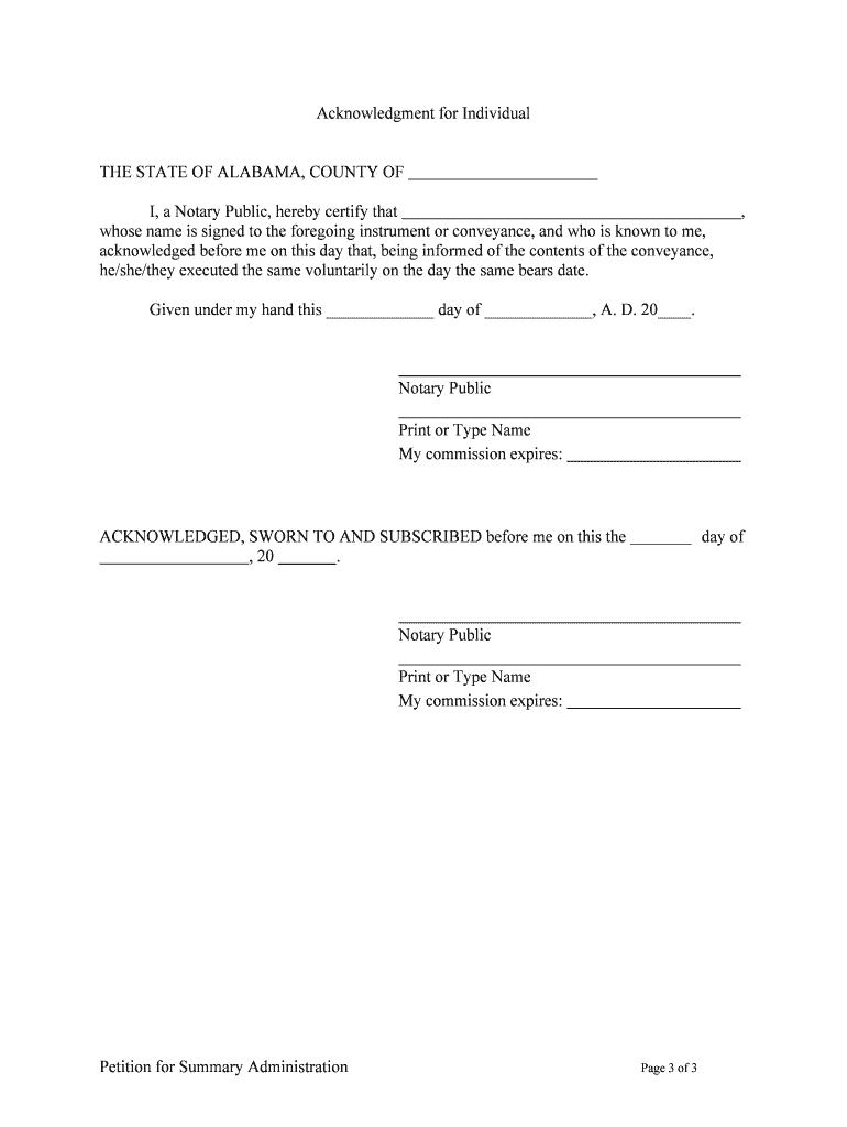 Alabama Estates  Form