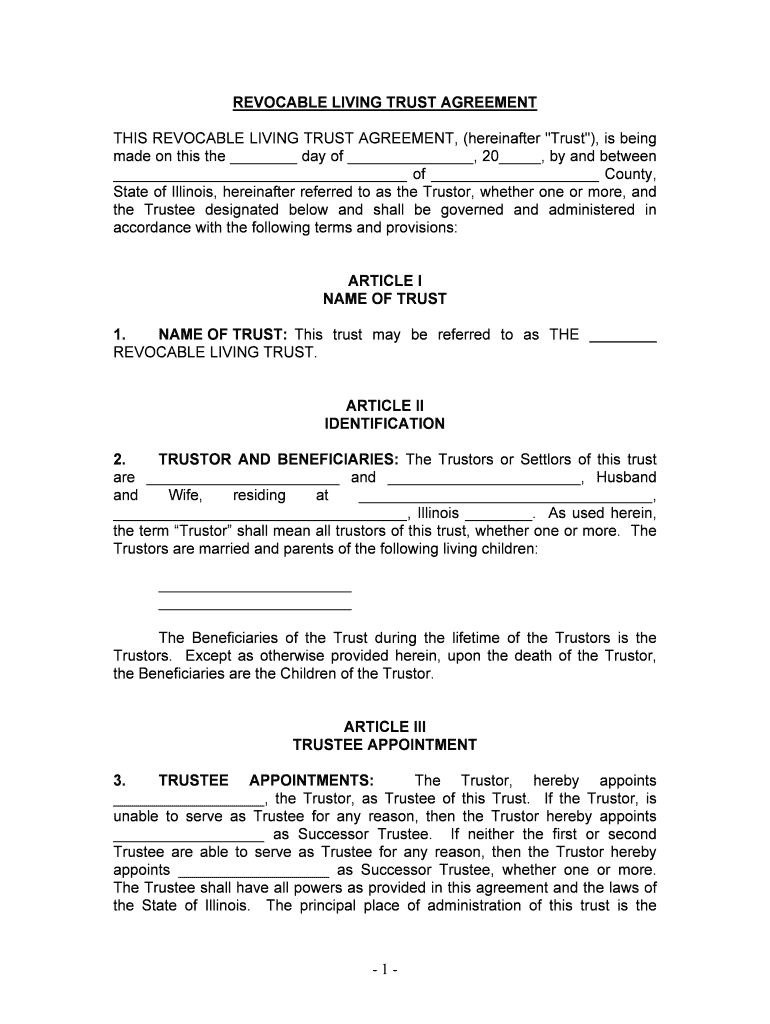 Illinois Living Trust  Form