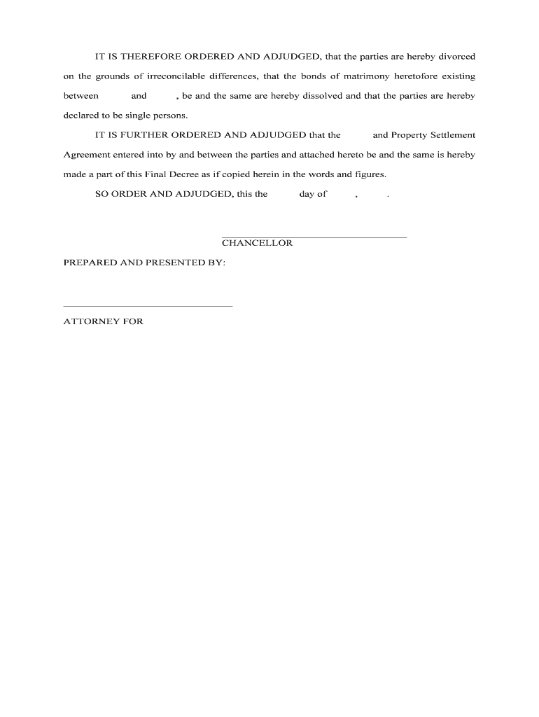 Mississippi Divorce  Form